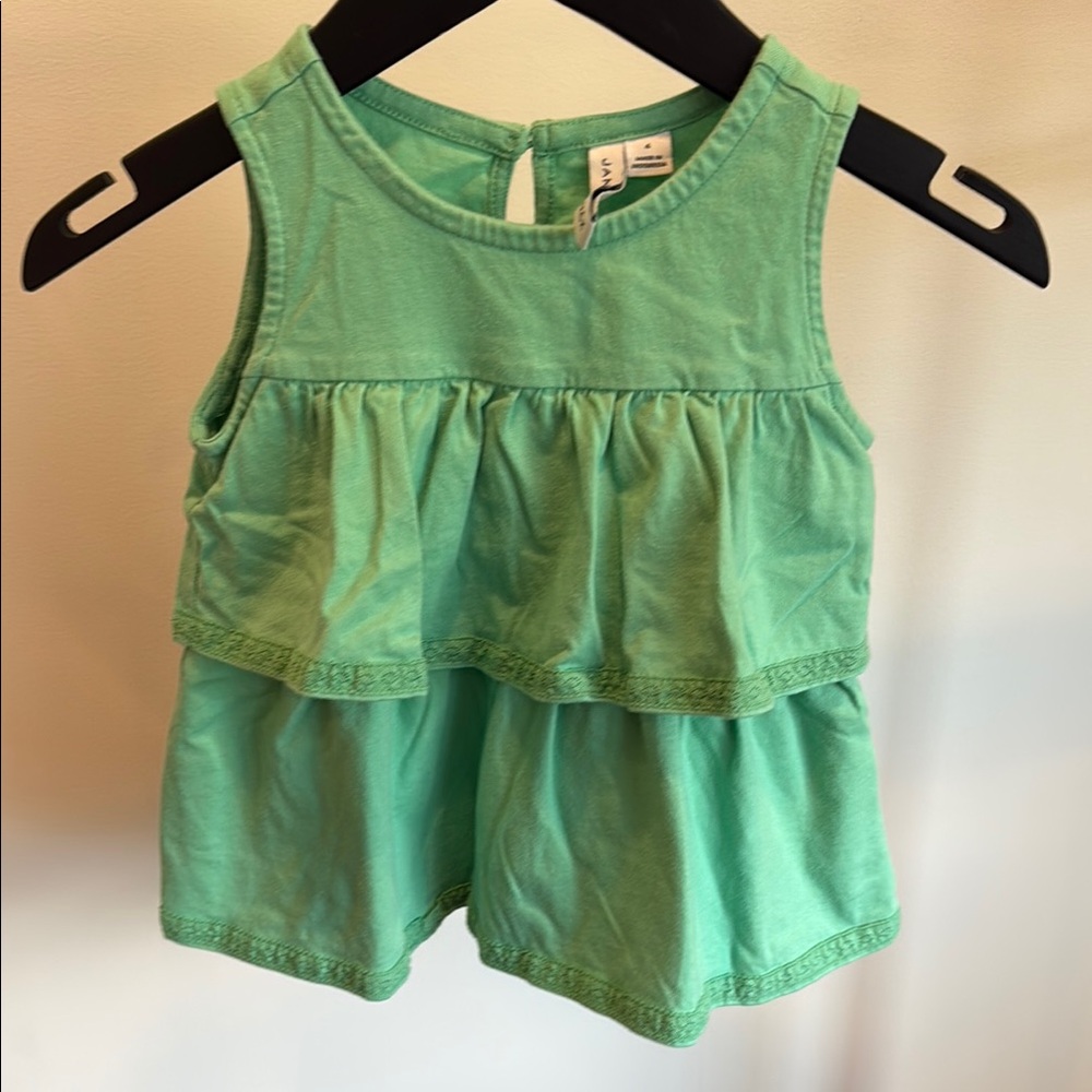 Janie and Jack girls size 4 Green Sleeveless Top